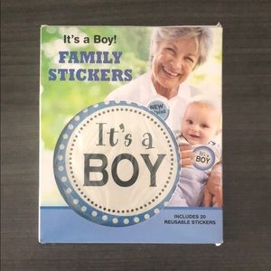 *NWOT* 20 Reusable new baby boy & family stickers